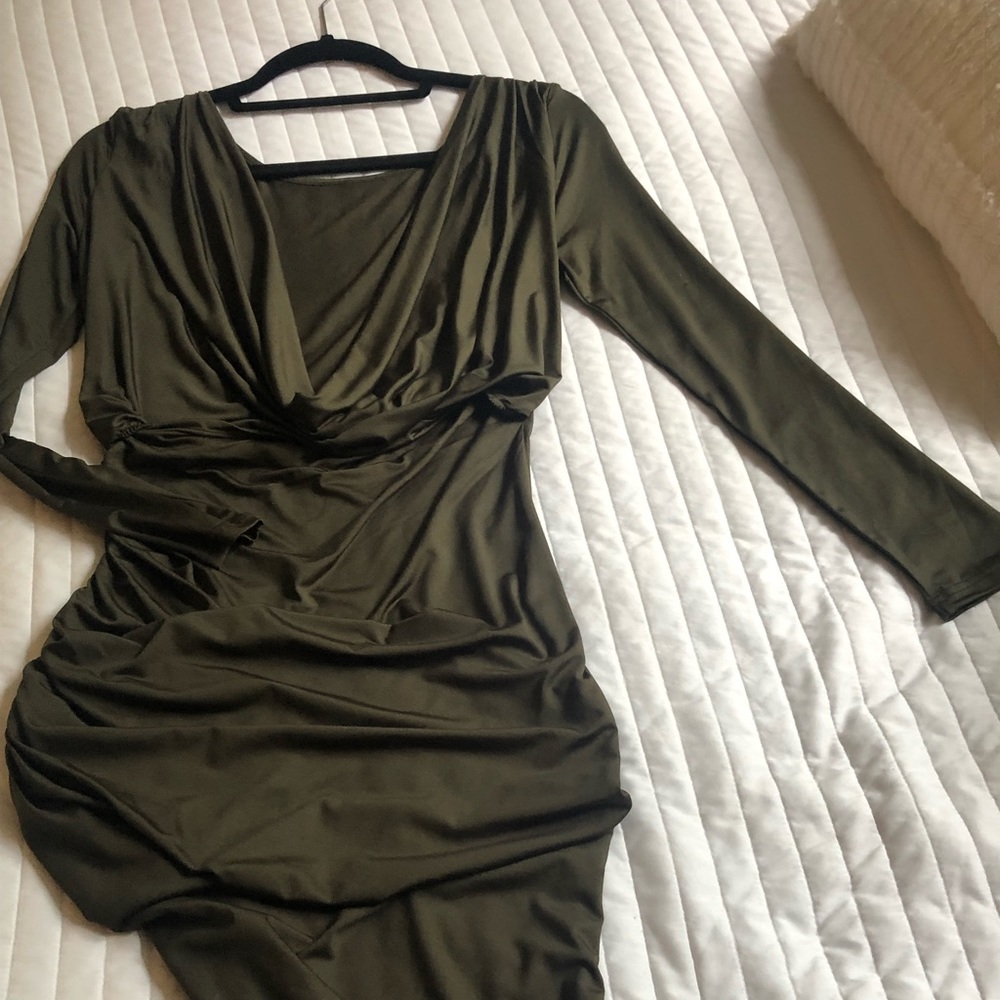 Olive bodycon dress